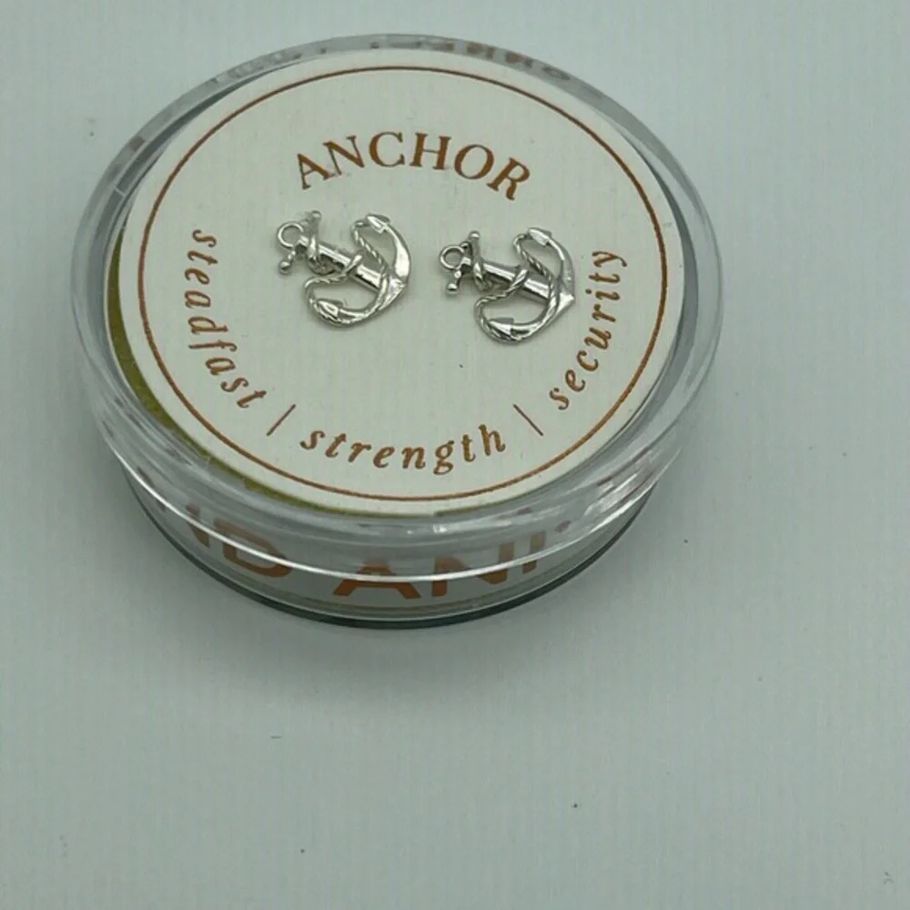 ALEX AND ANI Anchor Stud Earrings - Picture 3 of 6